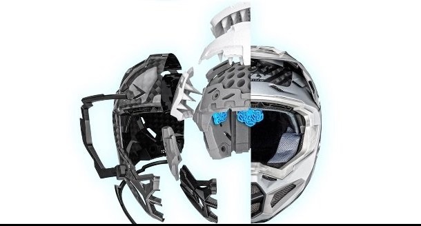 Синий защитный шлем из стекловолокна