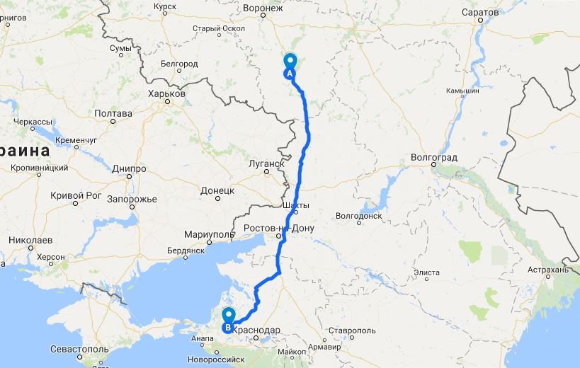 Карта москва новороссийск поездом. Белгород и Анапа на карте. Воронеж Анапа на карте.