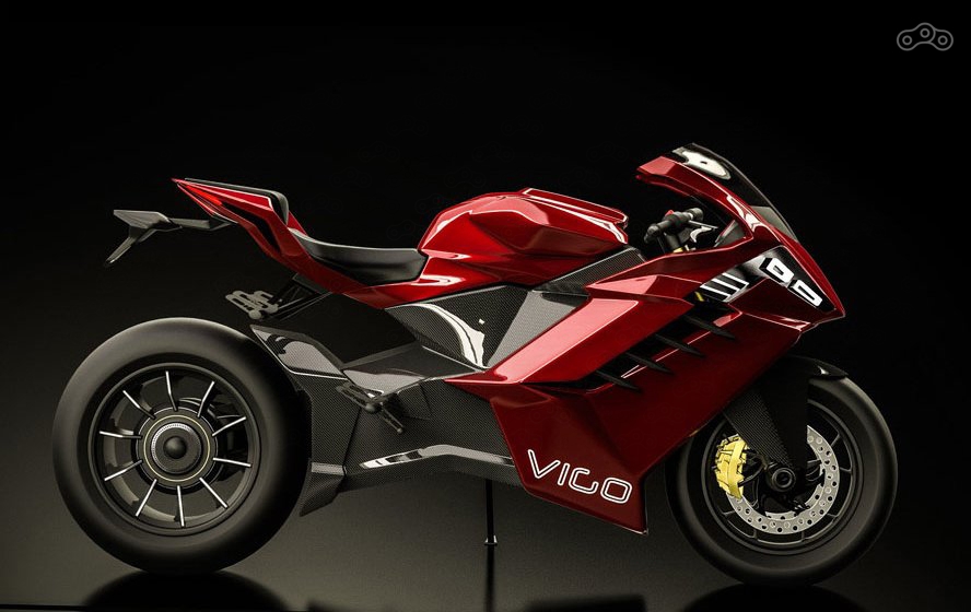 Внеешний облик электробайка Vigo напоминает новые спортбайки Honda и Kawasaki